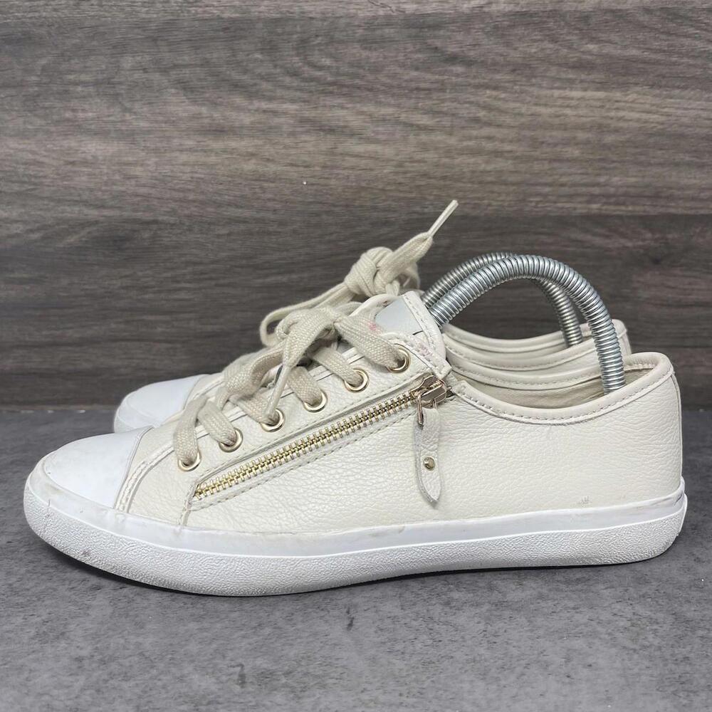 Michael Kors Shoes Womens Size 8.5 Empire Zip Up Sneakers White